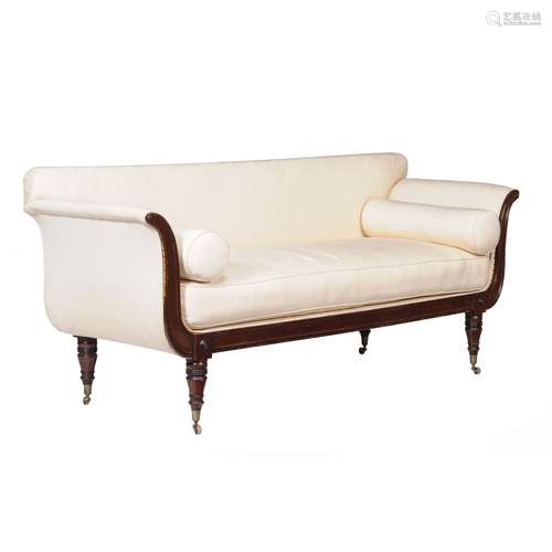 A Regency mahogany and upholstered sofa