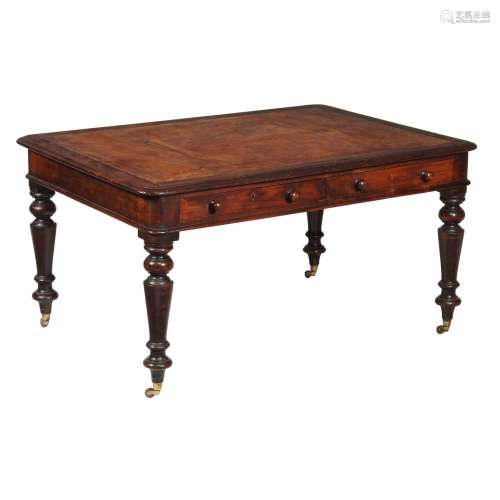 An early Victorian mahogany partner’s desk