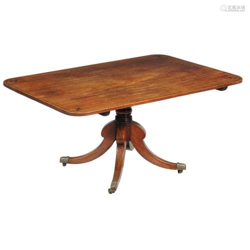 A George IV mahogany and ebony inlaid breakfast table