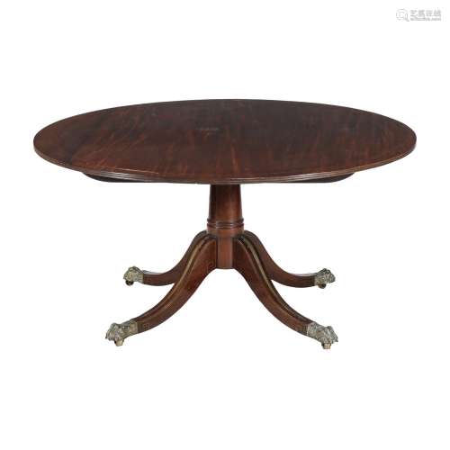 A George IV mahogany and brass strung breakfast table
