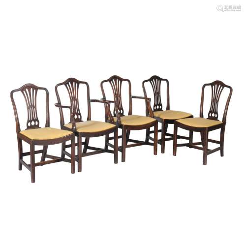 A set of ten mahogany dining chairs in George III style