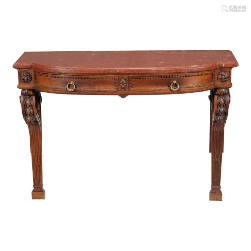 An oak console table