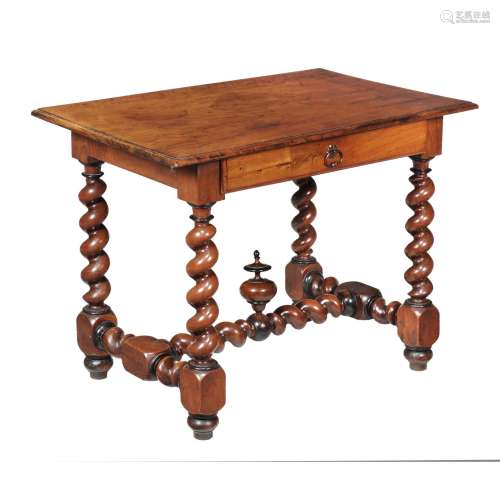 A Continental walnut centre table in 17th century style