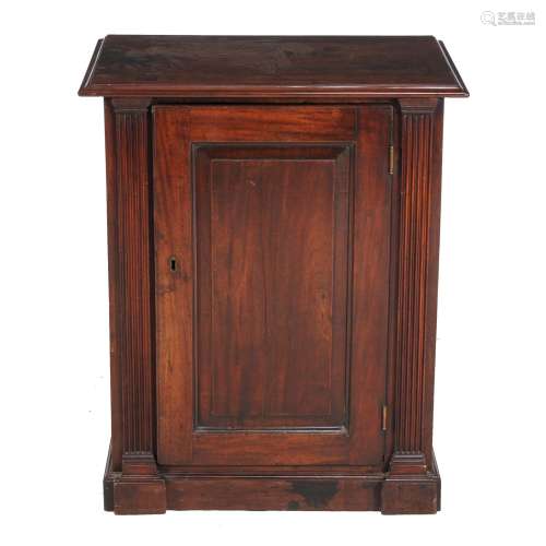 A mahogany pedestal cabinet