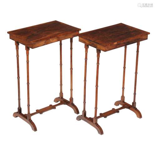 A pair of George IV rosewood occasional tables
