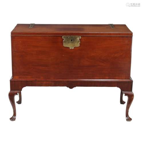 A George II mahogany and brass mounted chest on stand