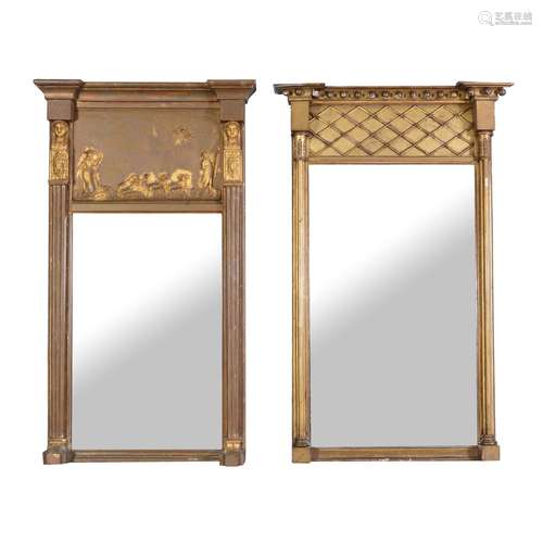 A Regency giltwood and composition pier mirror