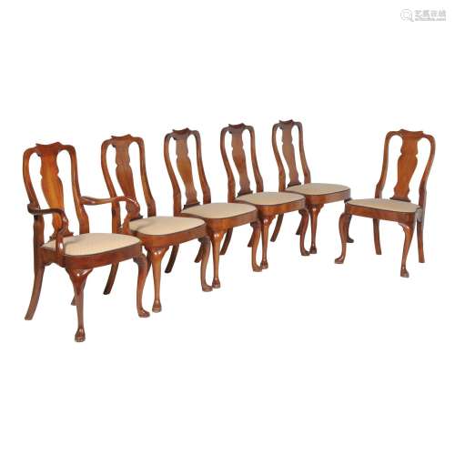 A set of twelve mahogany dining chairs in George II style