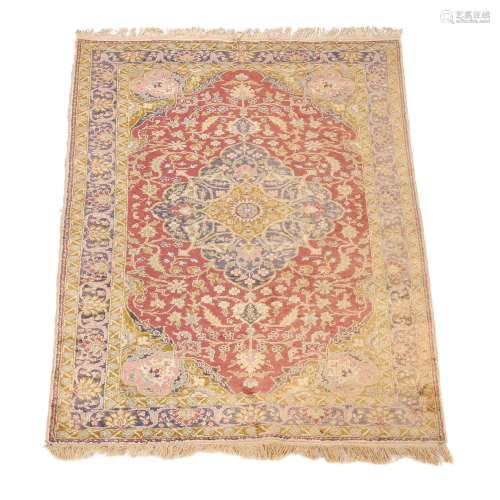 A Kashan silk rug