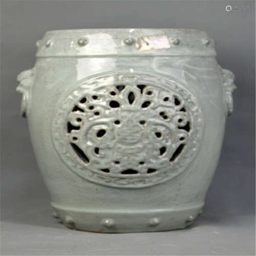 A Celadon Porcelain Stool, Ming Dynasty