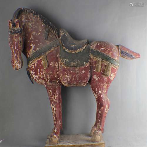 A pair of Tang style wood horse