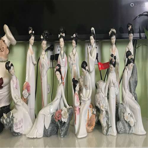 Twelve porcelain figures