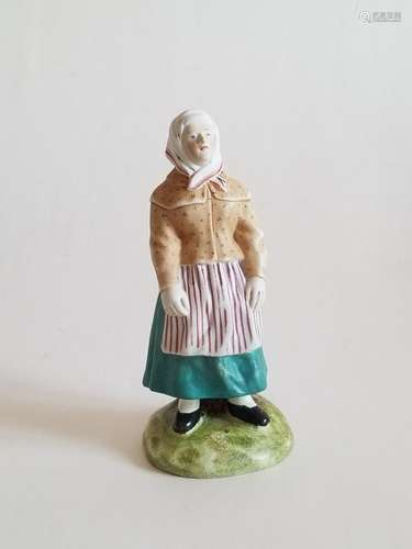 19C Russian Porcelain Gardner Figurine