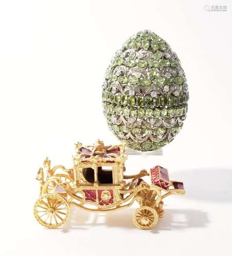 Enamel Crystal Egg & Coach