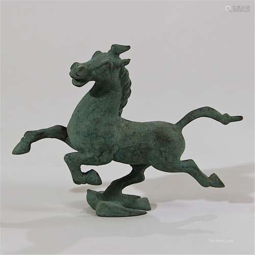 A bronze horse