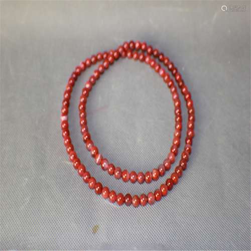 A  red agate  necklace (Nan Hong agate)