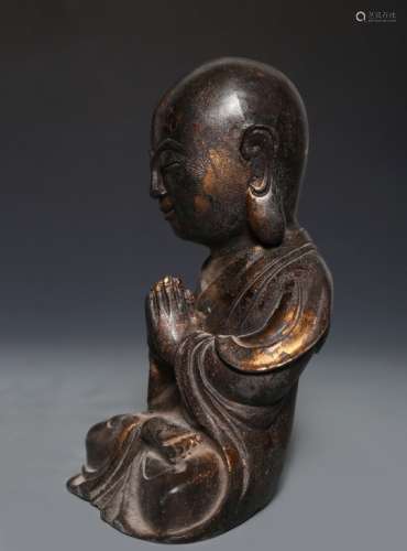 18th/19th.C Chinese Gilt Bronze Buddha Lohan Arhat