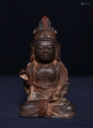 19th.C Chinese Gilt Bronze Seated Buddha