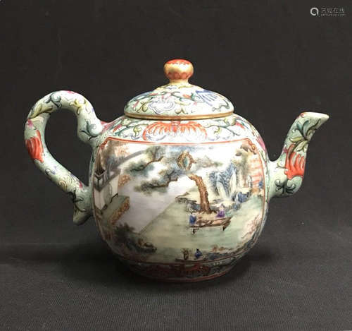 Chinese Famille Rose Porcelain Teapot