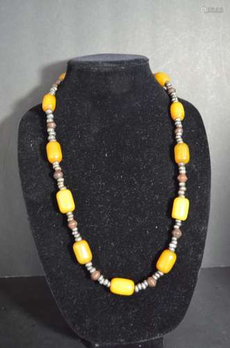 Chinese antique Amber  Butterscotch Necklace.