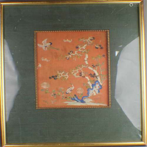 A qing dynasty silk Embroidery