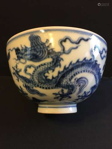 Chinese Blue and White Porcelain Bowl, Mark