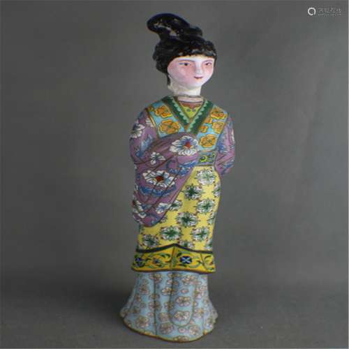 A Enamel Chinese woman