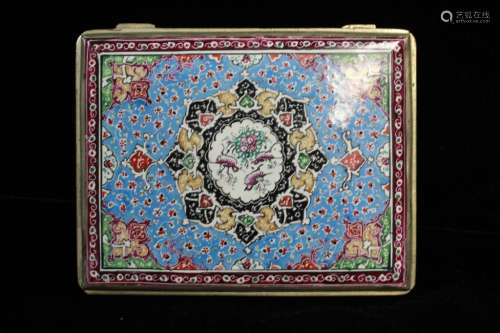 Persian Enamel and Copper Cigarette Box