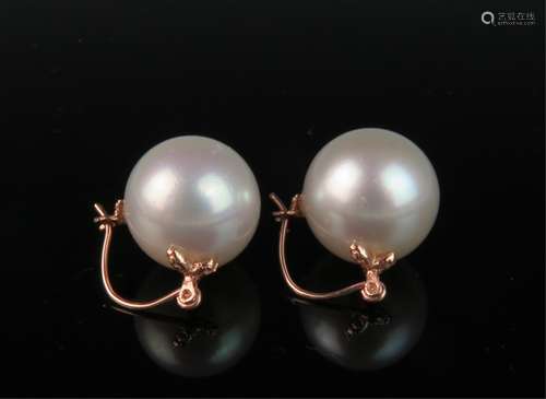 A pair of south sea pearl earrings