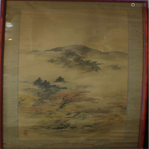 Japanese antique painting with signature