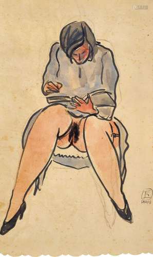 常玉(1901-1966)  阅读中的女士