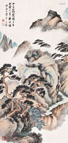 吴子深(1893-1972)  松阴含翠                                                                                                                                                                                                                镜心 设色纸本