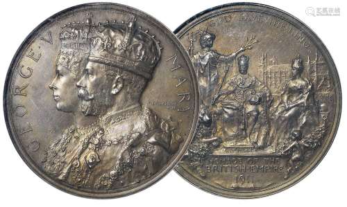   1911年英国乔治五世加冕纪念银章/NGC MS65