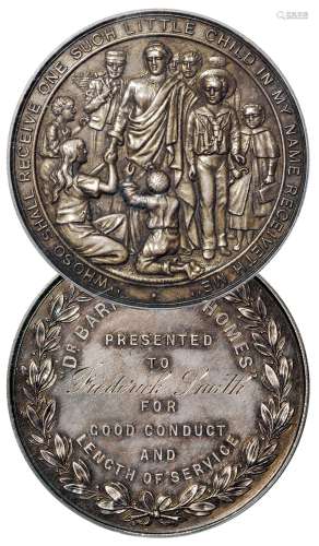  1905年英国“巴纳多之家”福利院致赠志愿者纪念银章/PCGS SP62