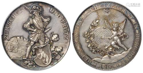   1891年瑞士布格多夫射击节纪念银章/PCGS SP62