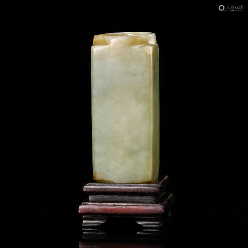 CHINESE CELADON JADE CONG, MING DYNASTY