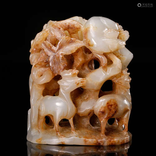 CHINESE JADE CARVED CENSER FINIAL