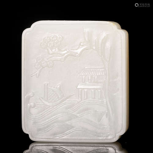 CHINESE WHITE JADE PLAQUE