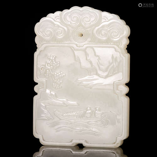 CHINESE WHITE JADE PLAQUE