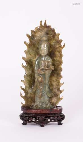 CHINESE QING DYNASTY JADEITE GUANYIN