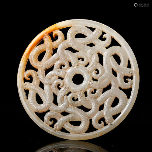 CHINESE JADE CARVED BI DISK