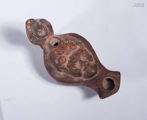 ANCIENT ROMAN OIL LAMP  FACE OF A NUBIAN, 100AD