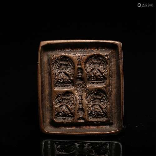 SINO-TIBETAN BRONZE TSHA TSHA SEAL