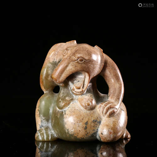 CHINESE JADE CARVED BEAR