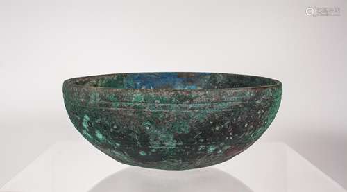 LARGE ANCIENT ROMAN BRONZE BOWL