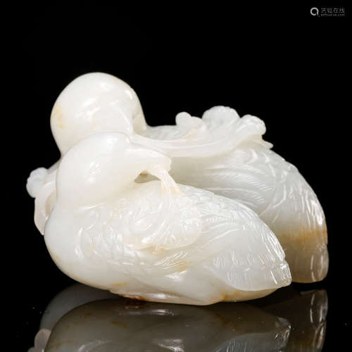 CHINESE WHITE JADE MANDARIN DUCKS