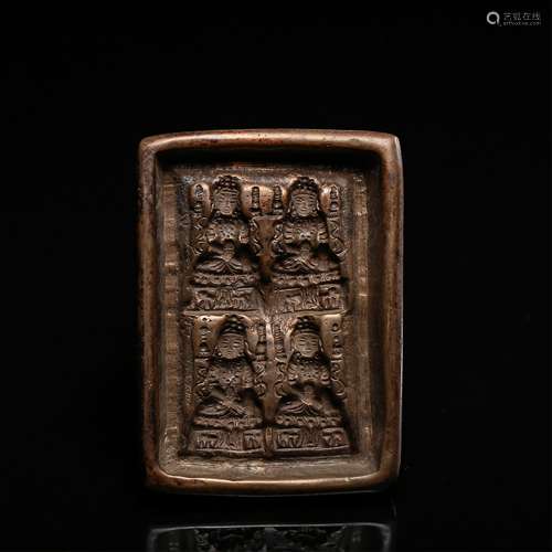 SINO-TIBETAN BRONZE TSHA TSHA SEAL