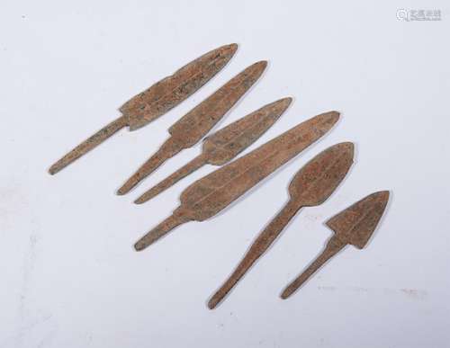 GROUP OF ANCIENT 6 ROMAN BRONZE ARROWHEADS 