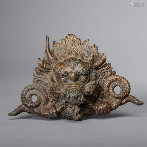 CHINESE BRONZE BEAST MASK