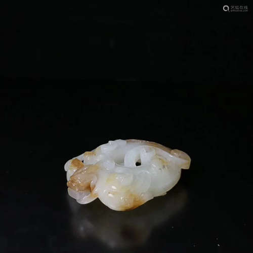 17-19TH CENTURY, A HETIAN JADE DRAGON DESIGN STAMP, QING DYNASTY